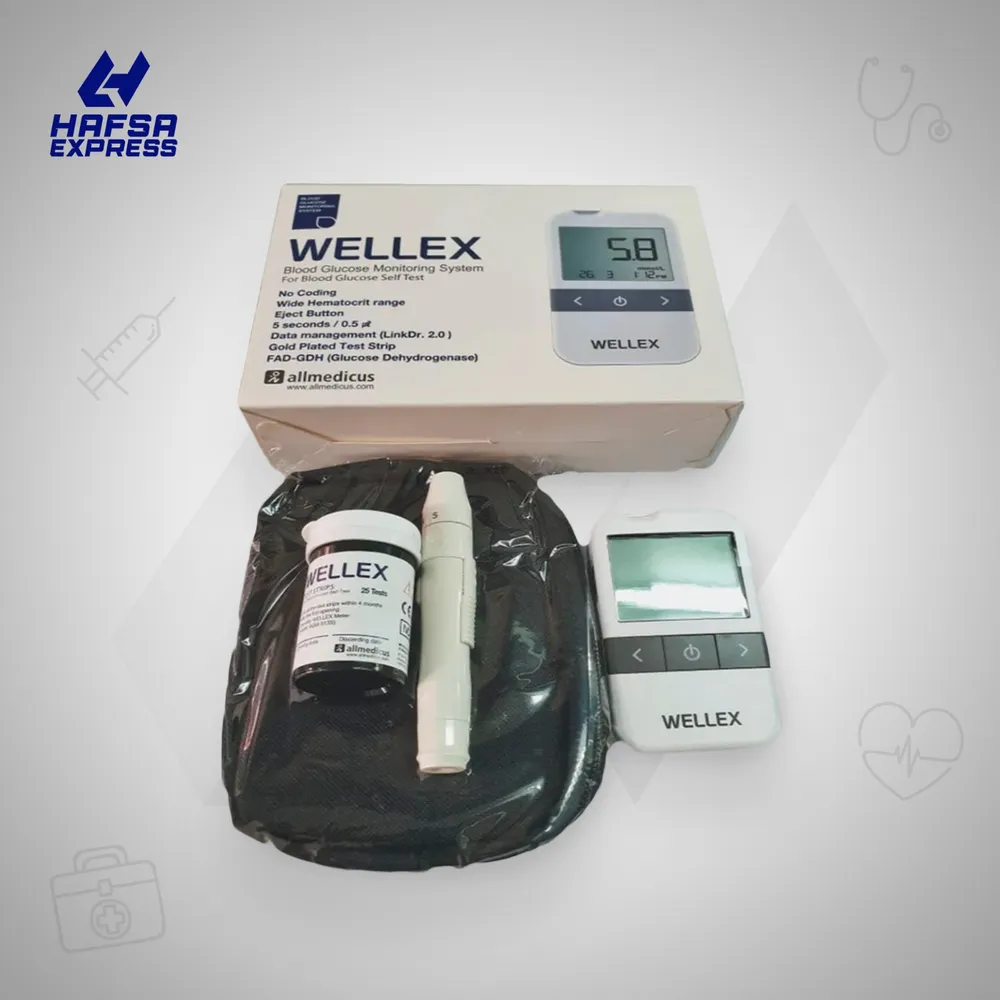 Wellex Blood Glucose Monitor Blood Sugar Test Meter with free 25 pcs Strip-image